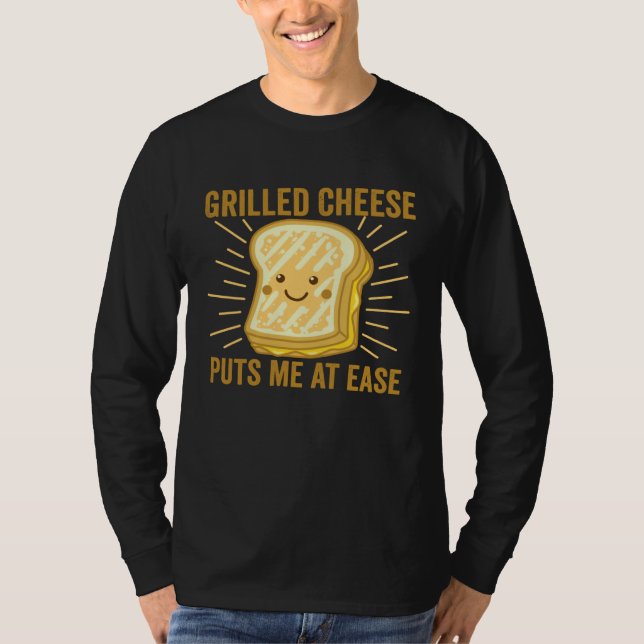 Grilled Cheese Cheesey Comfort Food Sandwich T Shirt (Framsida)