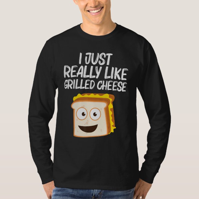 Grilled Cheese   Designs Men Women Grilling Foodie T Shirt (Framsida)