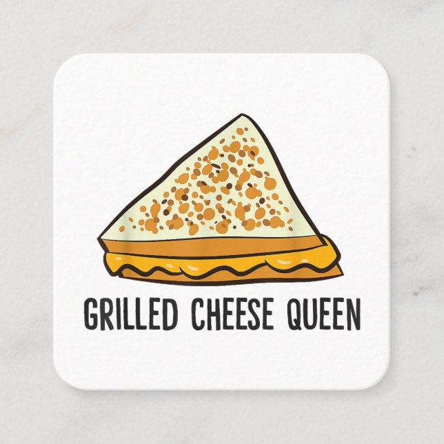 Grilled Cheese Queen Funny Grilled Cheese Fyrkantigt Visitkort (Framsida)