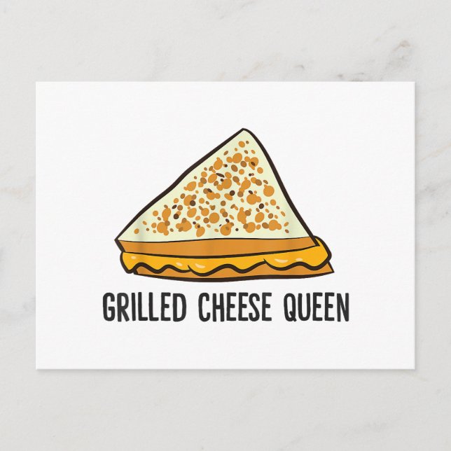 Grilled Cheese Queen Funny Grilled Cheese Helg Vykort (Framsida)