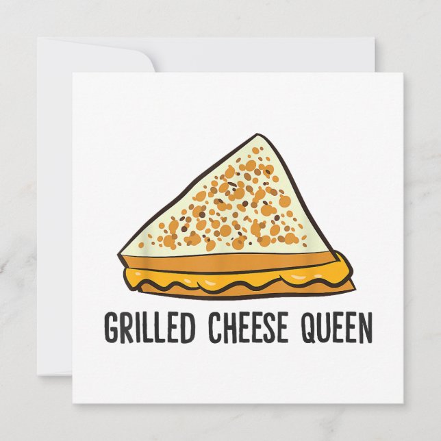 Grilled Cheese Queen Funny Grilled Cheese Inbjudningar (Framsida)
