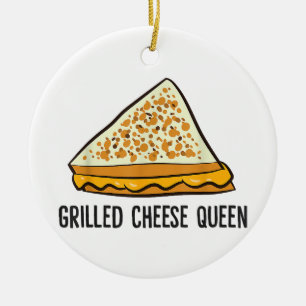 Grilled Cheese Queen Funny Grilled Cheese Julgransprydnad Keramik