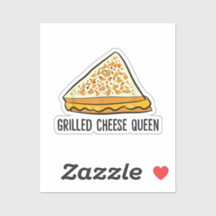 Grilled Cheese Queen Funny Grilled Cheese Klistermärken