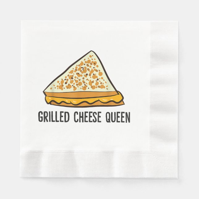 Grilled Cheese Queen Funny Grilled Cheese Pappersservett (Framsidan)