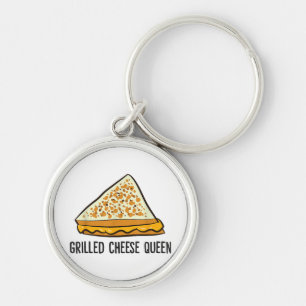 Grilled Cheese Queen Funny Grilled Cheese Rund Silverfärgad Nyckelring