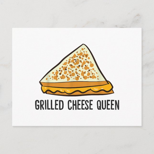 Grilled Cheese Queen Funny Grilled Cheese Vykort (Framsida)