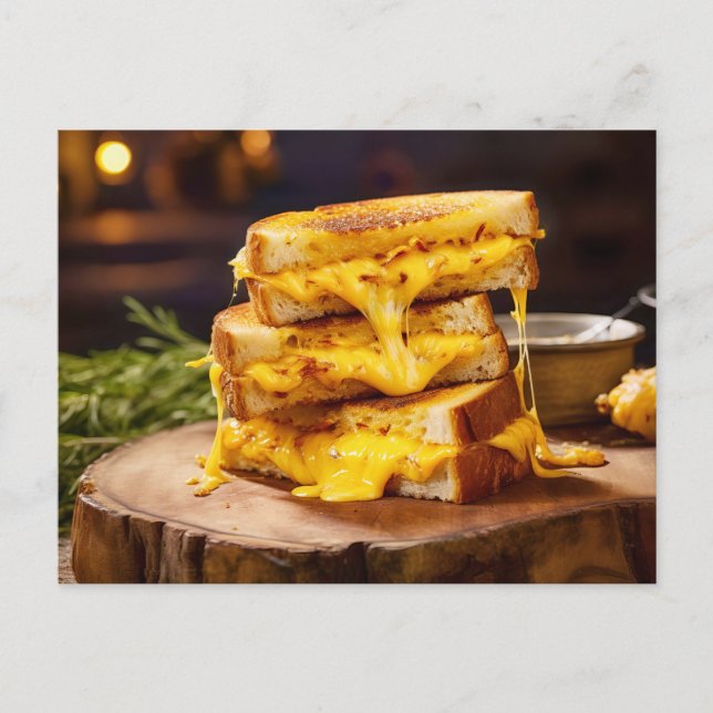 Grilled Cheese Sandwich, layers of melted cheese b Vykort (Framsida)
