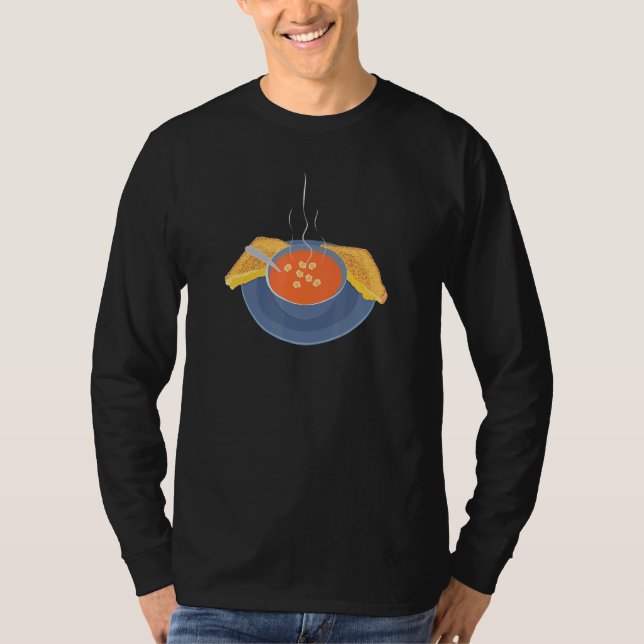 Grilled Cheese Tomato Soppa Crackers Comfort Food  T Shirt (Framsida)