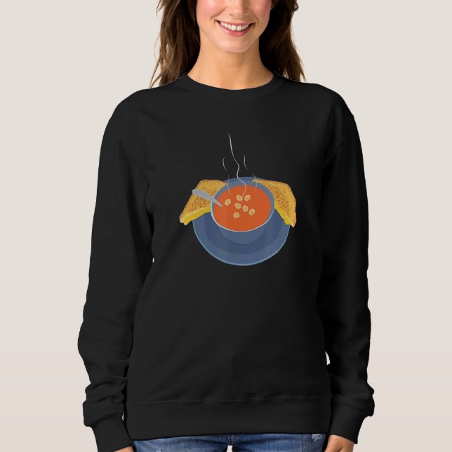 Grilled Cheese Tomato Soppa Crackers Comfort Food  T Shirt (Framsida)