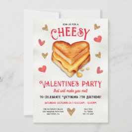 Grilled Cheese Valentiness Galentines Day Party Inbjudningar