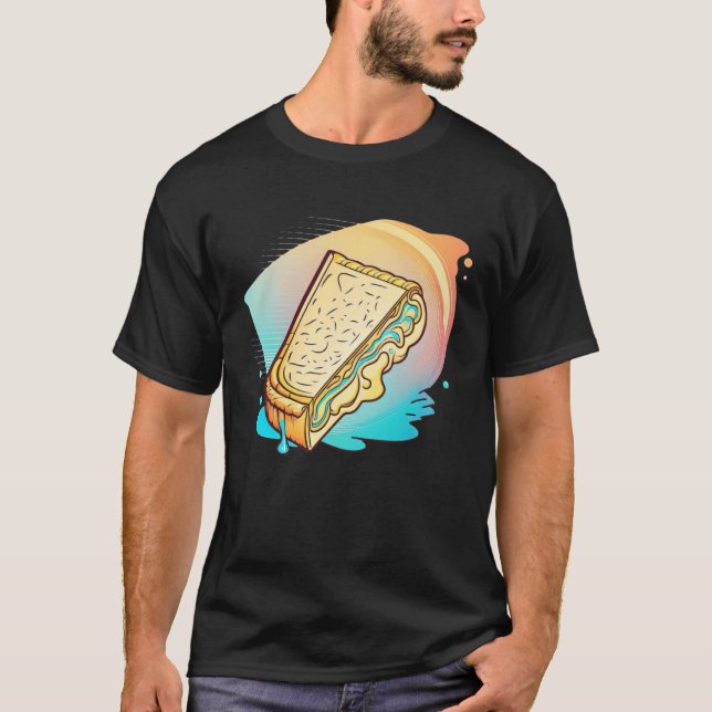 Grilled Cheese Vaporwave 90s and 80s Aesthetic T Shirt (Framsida)
