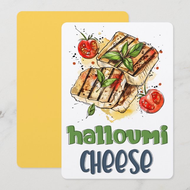 Grilled Halloumi Feta Ost ج ب ن ة ح ل و م budytter Inbjudningar (Fram/baksida)