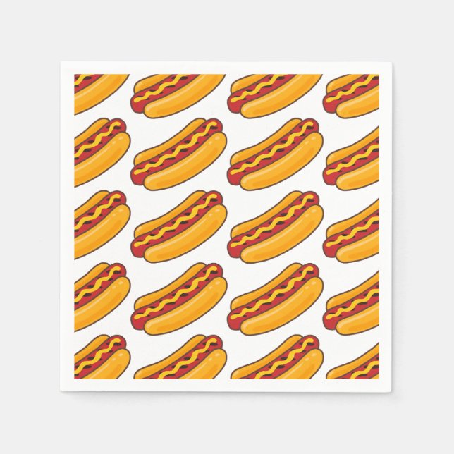 Grilled Hot Dog Pattern Pappersservett (Framsidan)