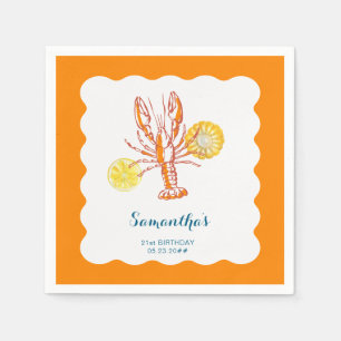 Grilled Lobster Svan BBQ Seafood Sommardag Pappersservett