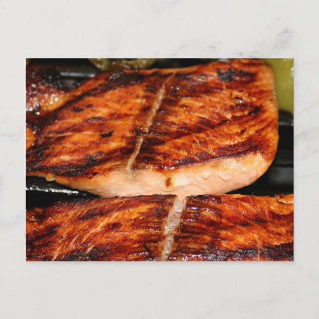 Grilled Salmon Vykort (Framsida)