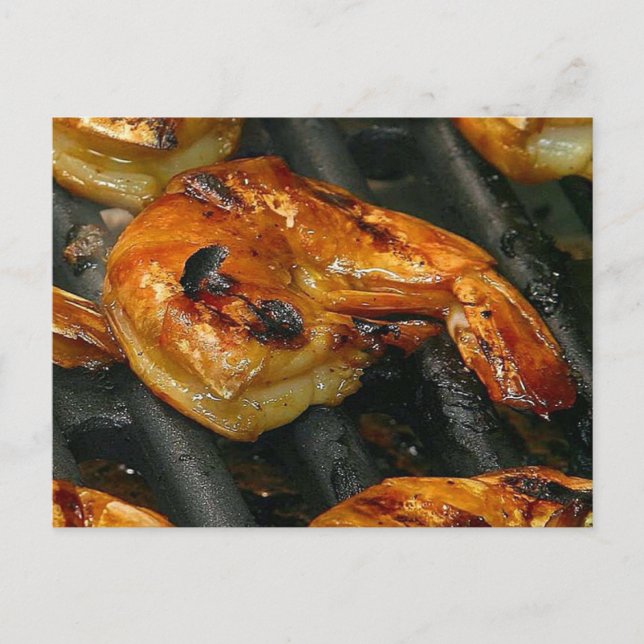 Grilled Shrimp Vykort (Framsida)