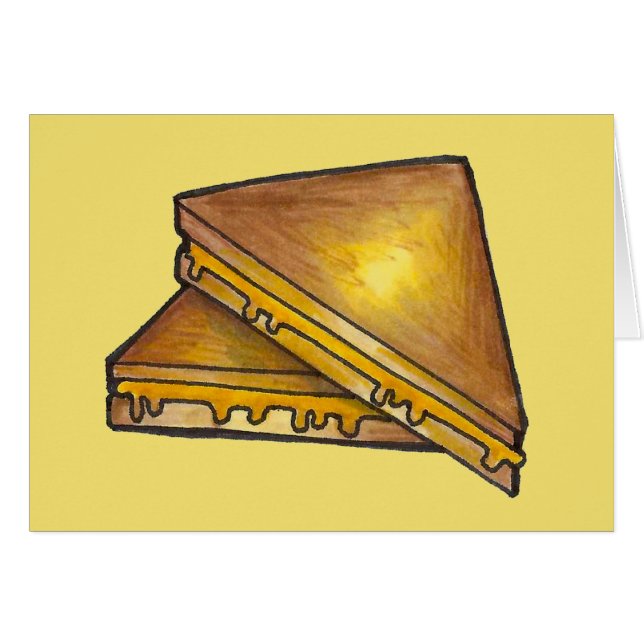 Grilled Tosted Cheese Sandwich Lunch Middag Food Hälsningskort (Framsidan Horizontal)