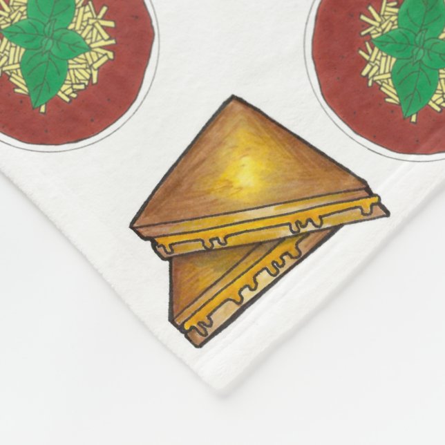 Grilled Tosted Cheese Sandwich Tomato Soppa Foodie Fleecefilt (Hörn)