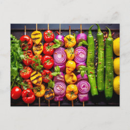 Grilled Vegetable. Array of beautifully charred ve Vykort