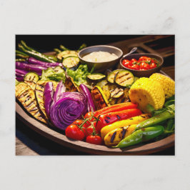Grilled Vegetable. Array of beautifully charred ve Vykort