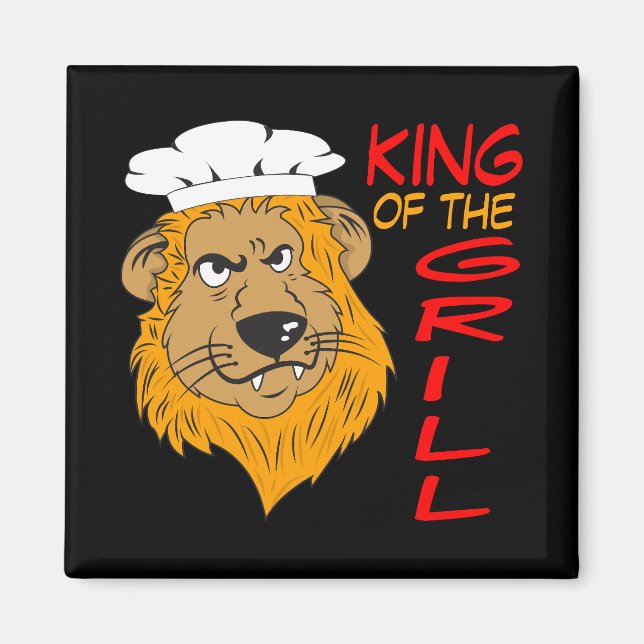 Grillens kung, Lejonkock, Rolig Svart Magnet (Framsidan)