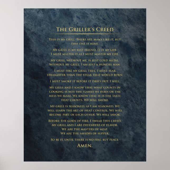 "Grillers Creed" Poster (Framsidan)