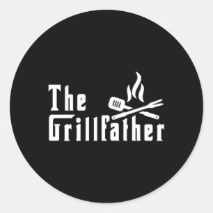 Grillfather Barbeque Grilling for Pappa Grandpa Runt Klistermärke