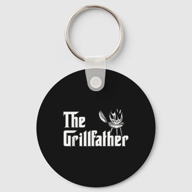 Grillfather Funny Bbq Pappa Grilling Barbecue Nyckelring (Framsida)