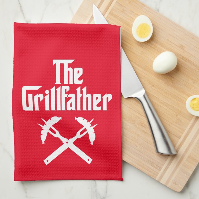 Grillfather med Hett Hundar Kökshandduk (Vikt i Fjärdedel)