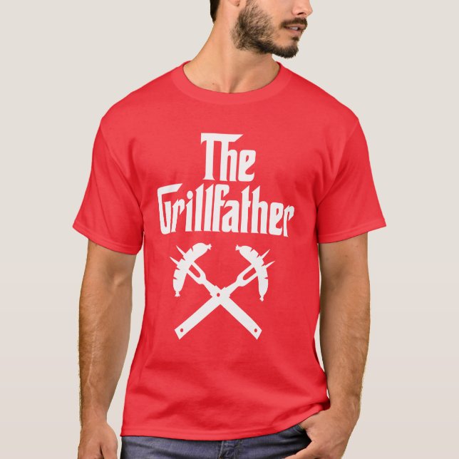 Grillfather med Hett Hundar T Shirt (Framsida)