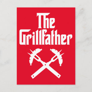 Grillfather med Hett Hundar Vykort