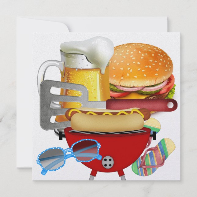 Grillfest - 4 juli inbjudningar (Framsida)