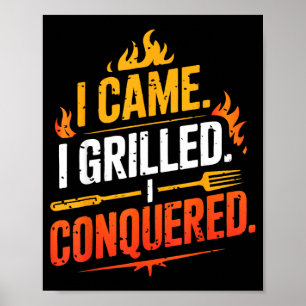 Grillfest bbq skämt grill pit masterkock rökare pa poster