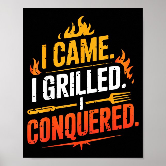 Grillfest bbq skämt grill pit masterkock rökare pa poster (Framsidan)