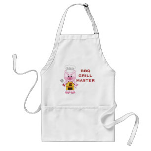 Grillfesten grillar ledar- rolig tecknadgrisBBQ Förkläde