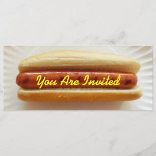 Grillfestinbjudan - mager Hotdog Inbjudningar