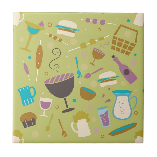 Grillfestmönster Kakelplatta (Framsidan)