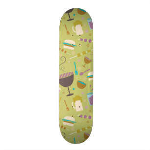 Grillfestmönster Old School Skateboard Bräda 21,6 Cm