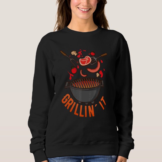 Grillin it Barbecue och Grill T Shirt (Framsida)