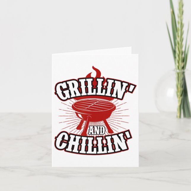 Grillin och Chillin - 4 juli Hamburger Grilli Kort (Framsida)