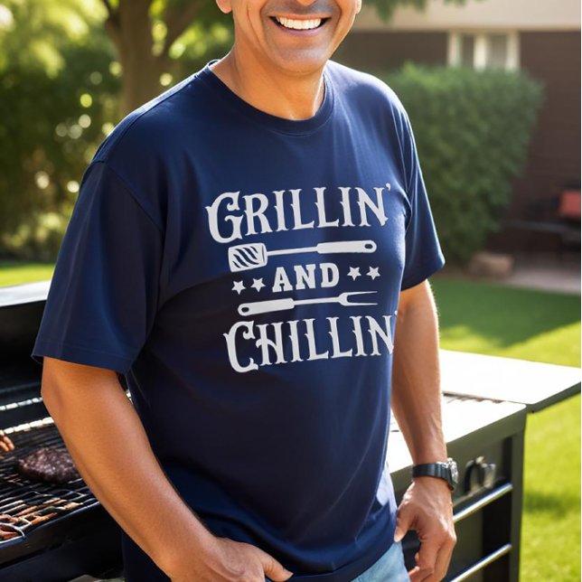 Grillin och Chillin BBQ T Shirt (Grillin' And Chillin' BBQ shirt)