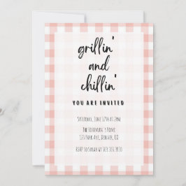 Grillin' och Chillin' Gingham BBQ-inbjudan Inbjudningar