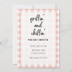 Grillin' och Chillin' Gingham BBQ-inbjudan Inbjudningar