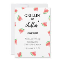 Grillin' och Chillin' Watermelon BBQ-inbjudan