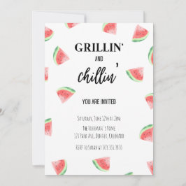 Grillin' och Chillin' Watermelon BBQ-inbjudan Inbjudningar