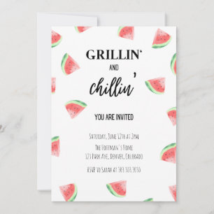Grillin' och Chillin' Watermelon BBQ-inbjudan Inbjudningar