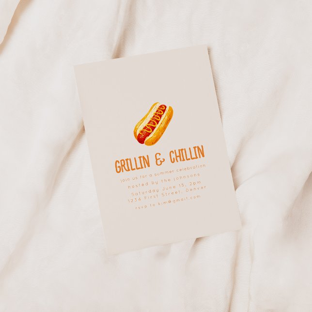 Grillin och Chilling Summer Backyard BBQ Inbjudningar (Skapare uppladdad)