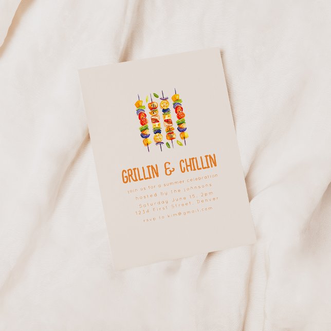 Grillin och Chilling Summer Backyard BBQ Inbjudningar (Skapare uppladdad)