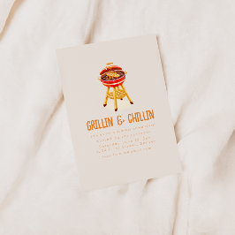 Grillin och Chilling Summer Backyard BBQ Inbjudningar