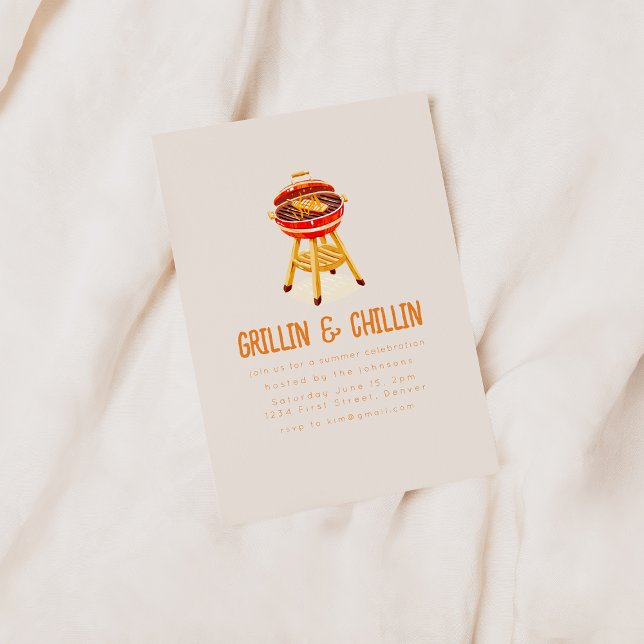 Grillin och Chilling Summer Backyard BBQ Inbjudningar (Skapare uppladdad)